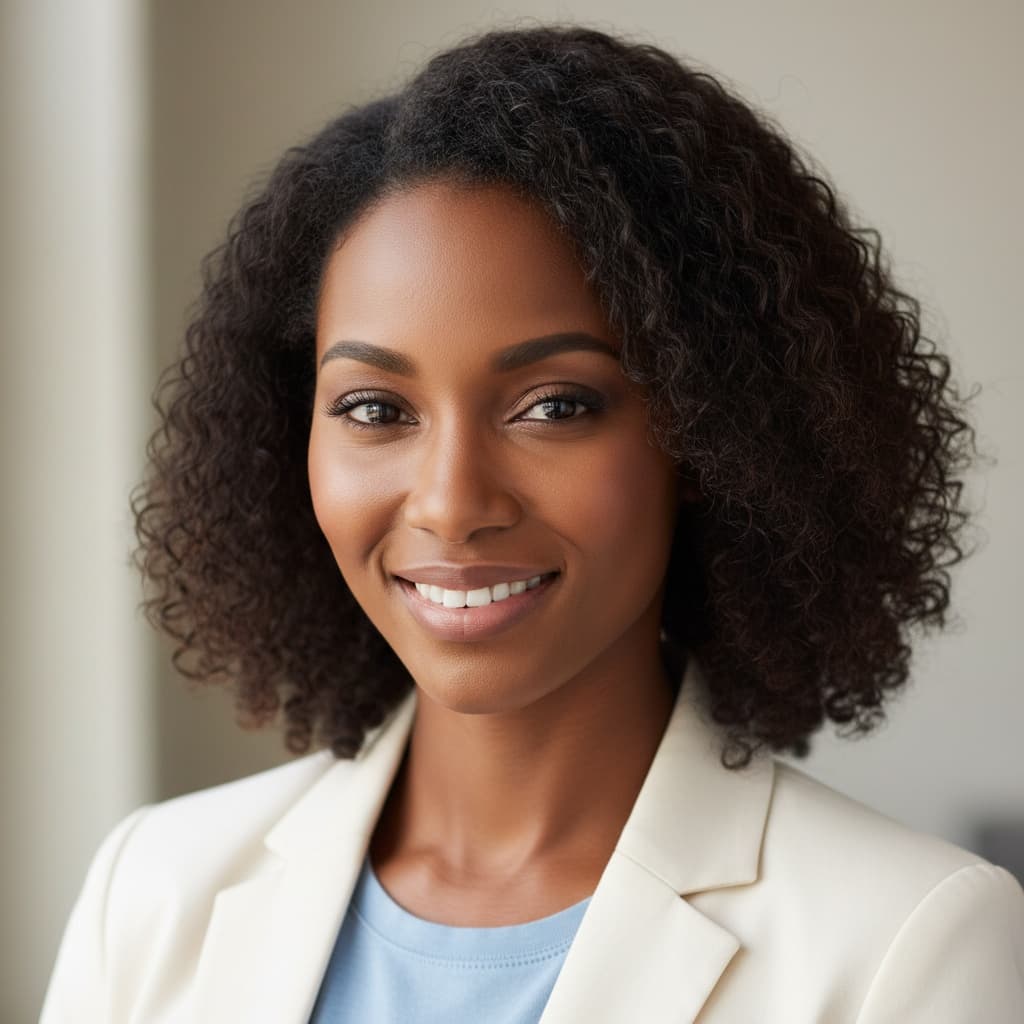 petite black woman casual blazer approachable 22648338