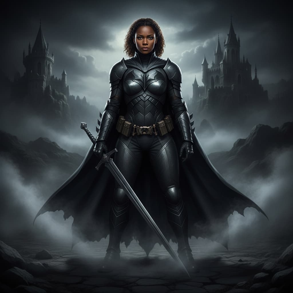 petite black woman dark knight dramatic 43118420