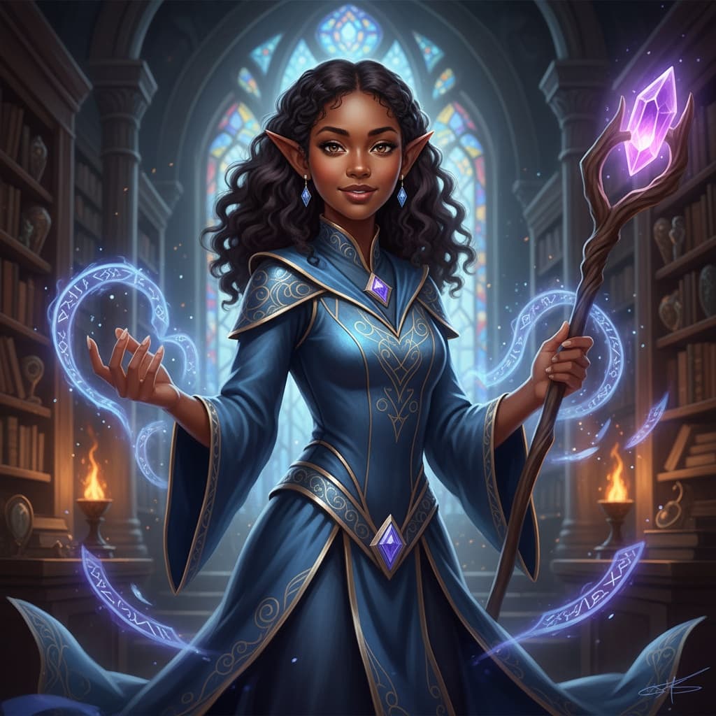 petite black woman elven mage 38860951