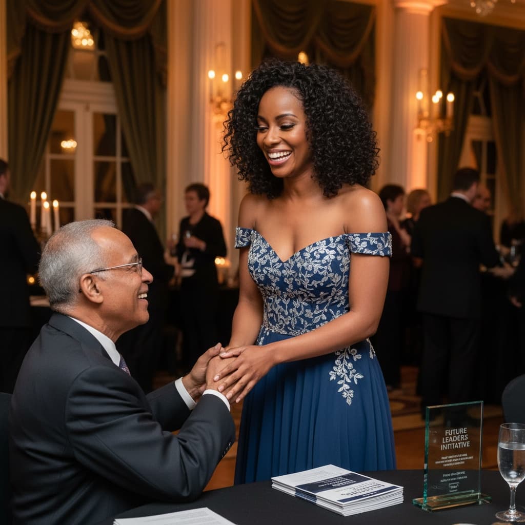 petite black woman fundraising donor moment 75052445