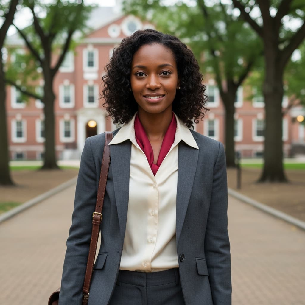 petite black woman harvard yard academic 28174345