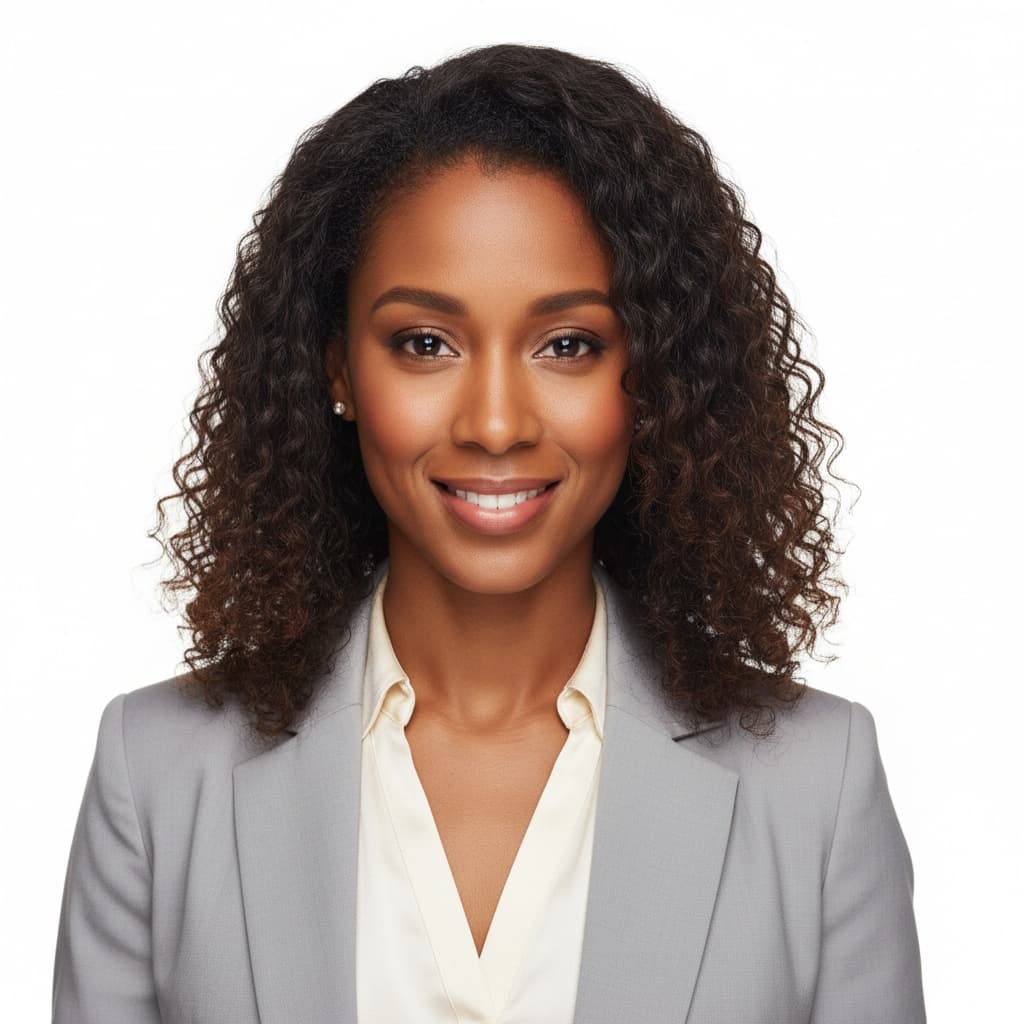 petite black woman high key white background 11853501