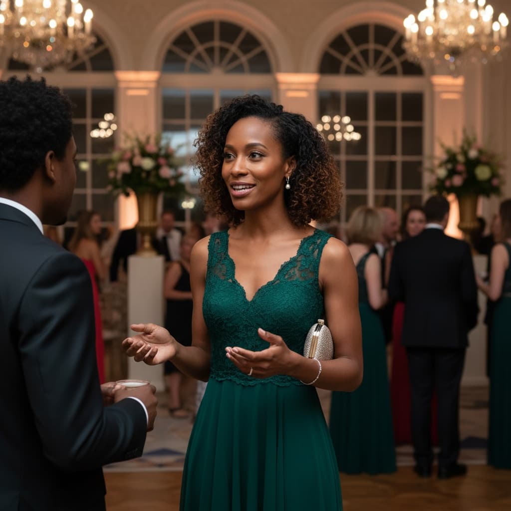 petite black woman networking conversation 65113853