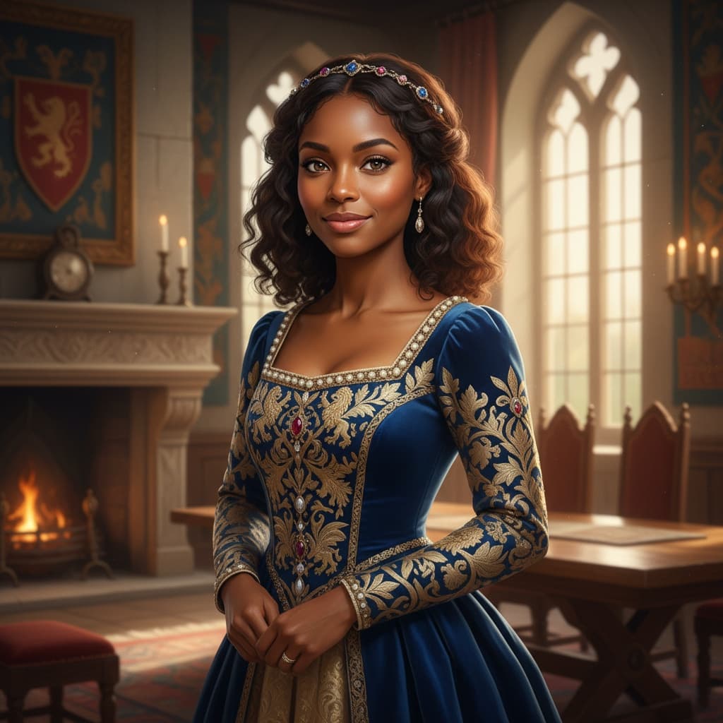 petite black woman noble royal portrait 23662802