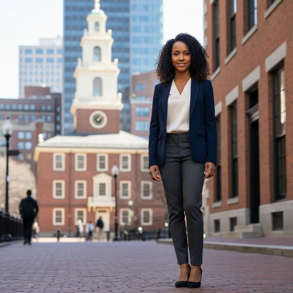 petite black woman old state house historic 26258533