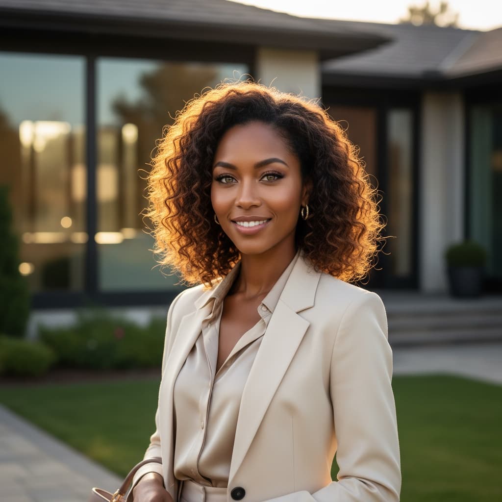 petite black woman outdoor property background 78289669