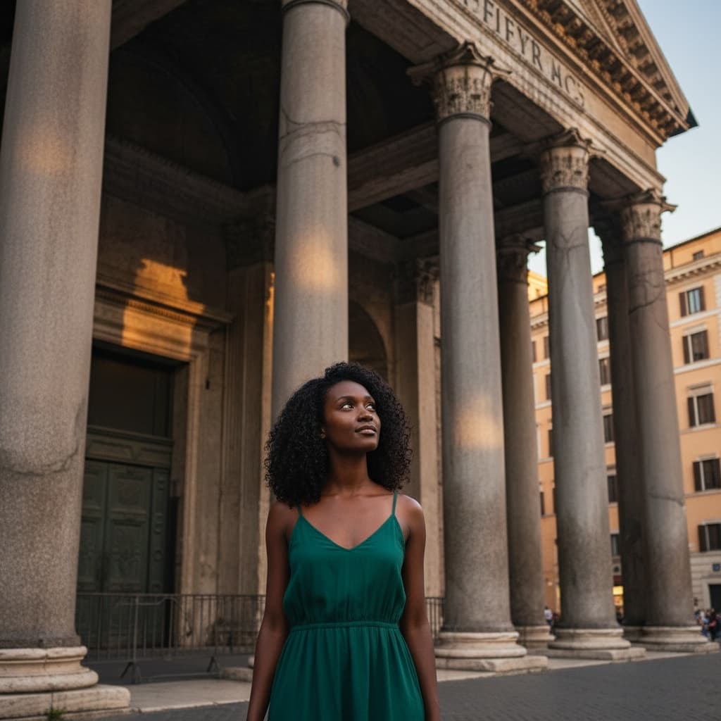 petite black woman pantheon entrance shot 88604867