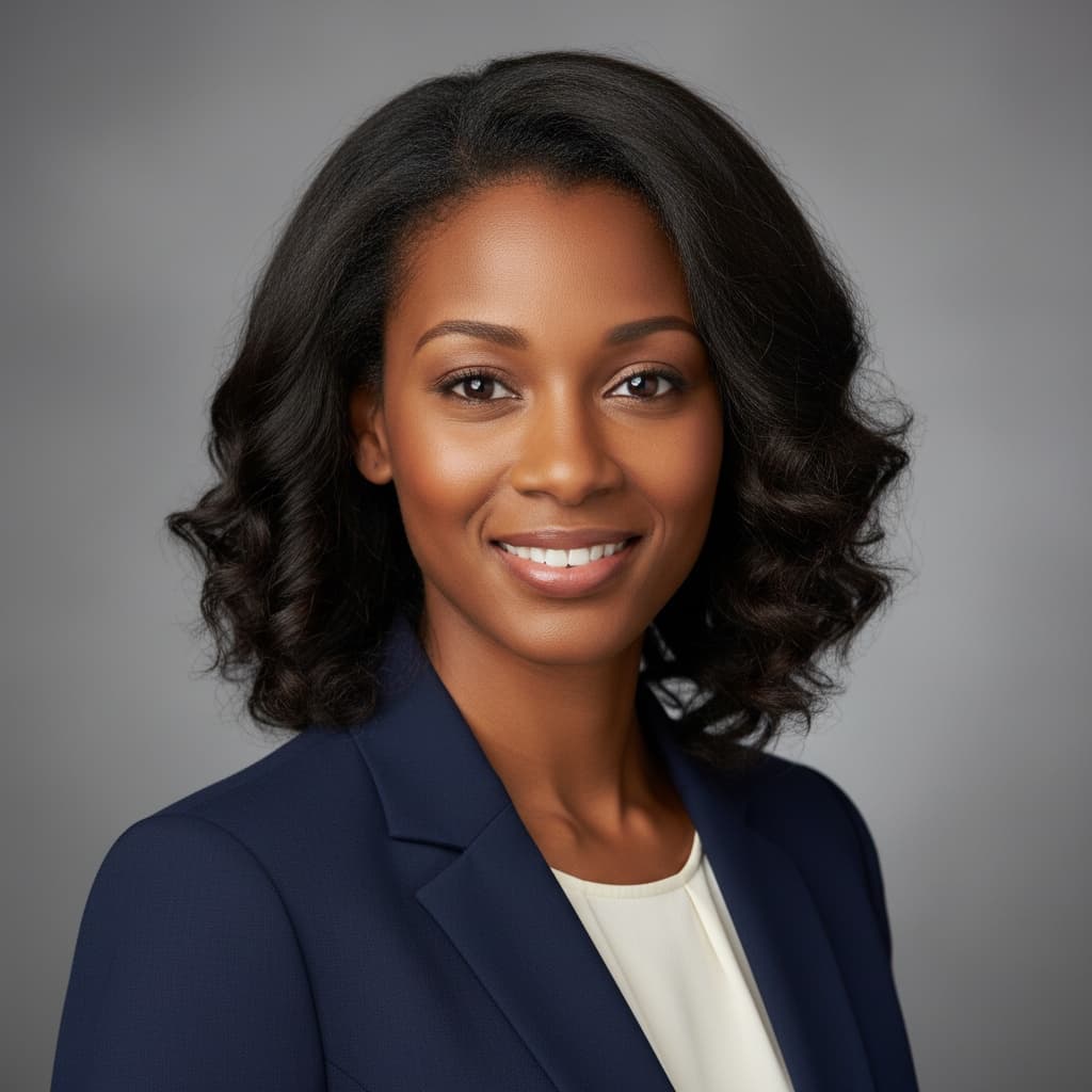 petite black woman studio neutral background 15528435