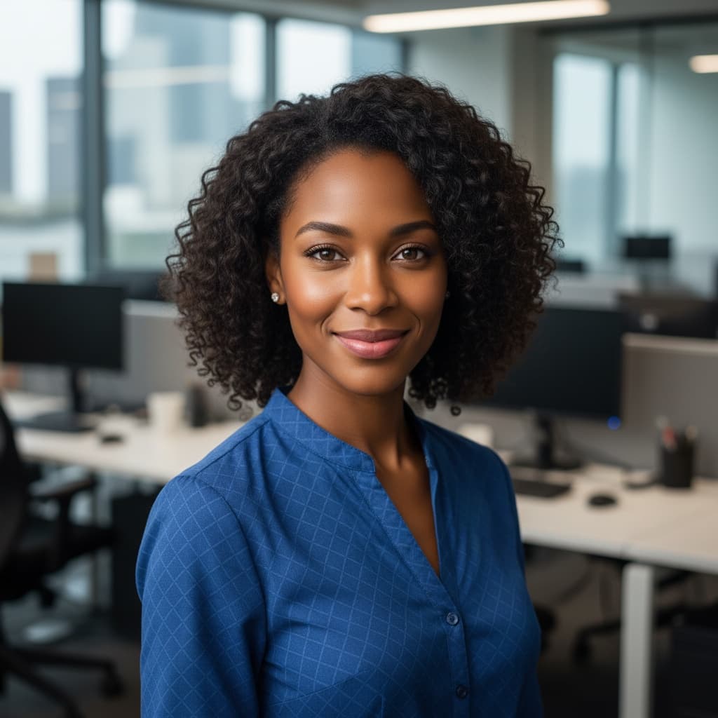 petite black woman tech startup environment 19063306