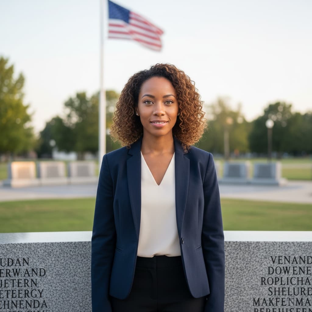 petite black woman veteran memorial respectful 73089622