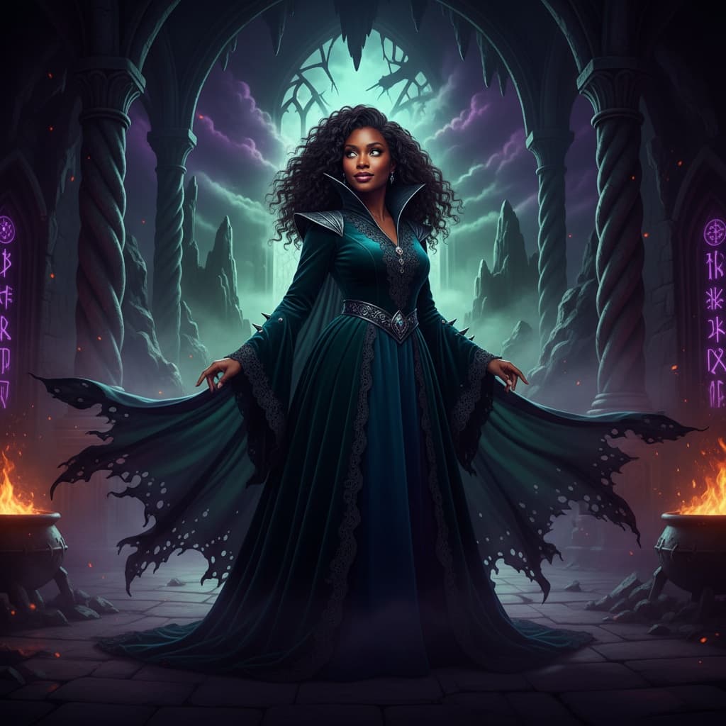 petite black woman villain dramatic portrait 23715028