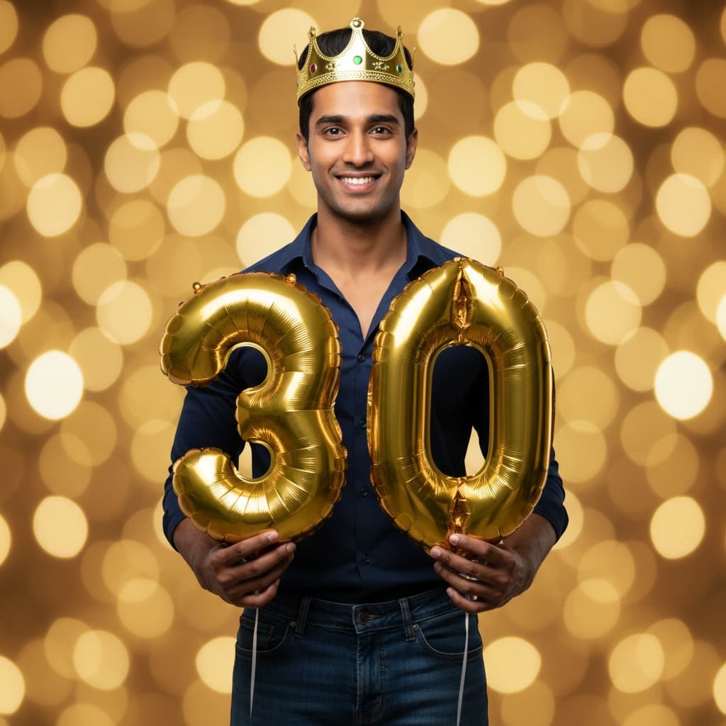 petite indian man golden birthday crown 76599863