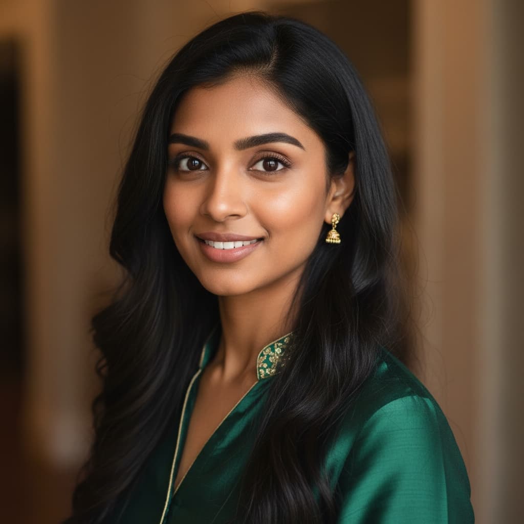 petite indian woman close up meaningful expression 94343621