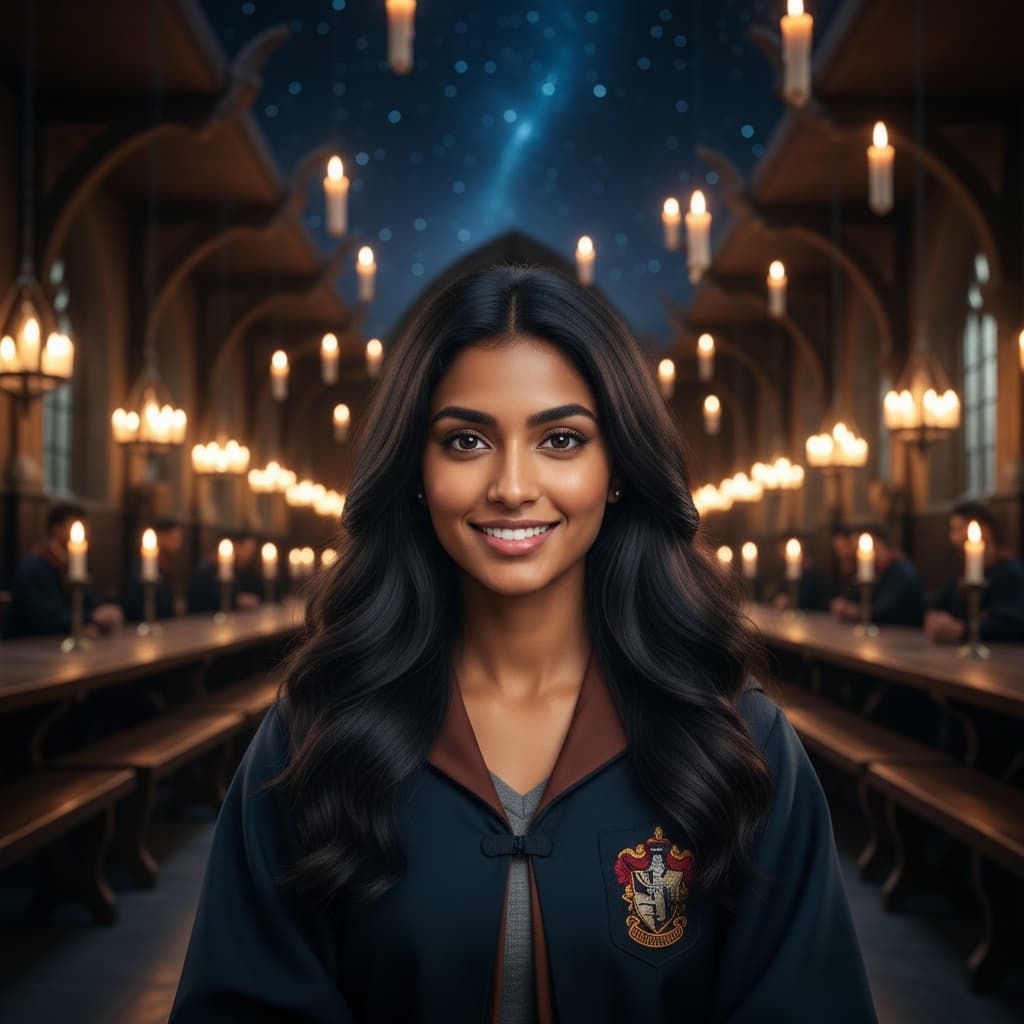 petite indian woman great hall feast 78403550