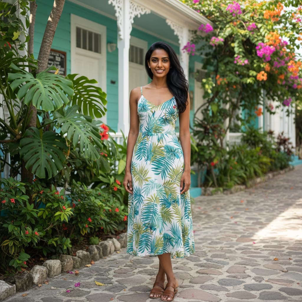 petite indian woman island excursion tropical ruins 39451180
