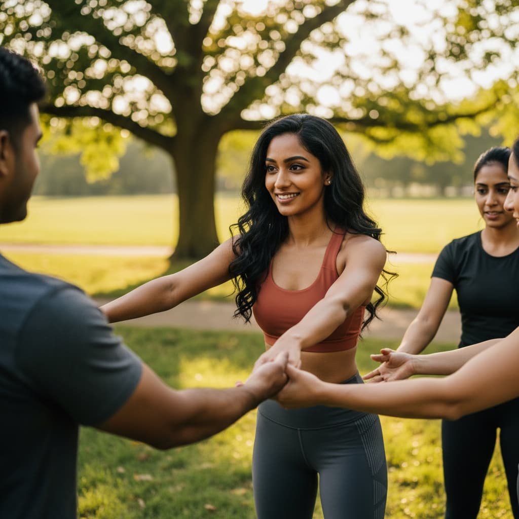 petite indian woman trust building exercise 84265539