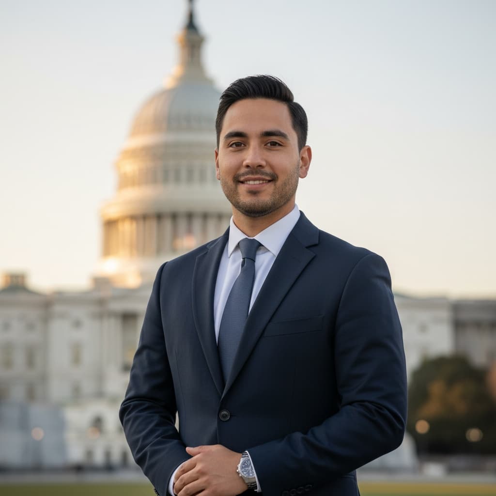 petite latino man capitol building portrait 27837003