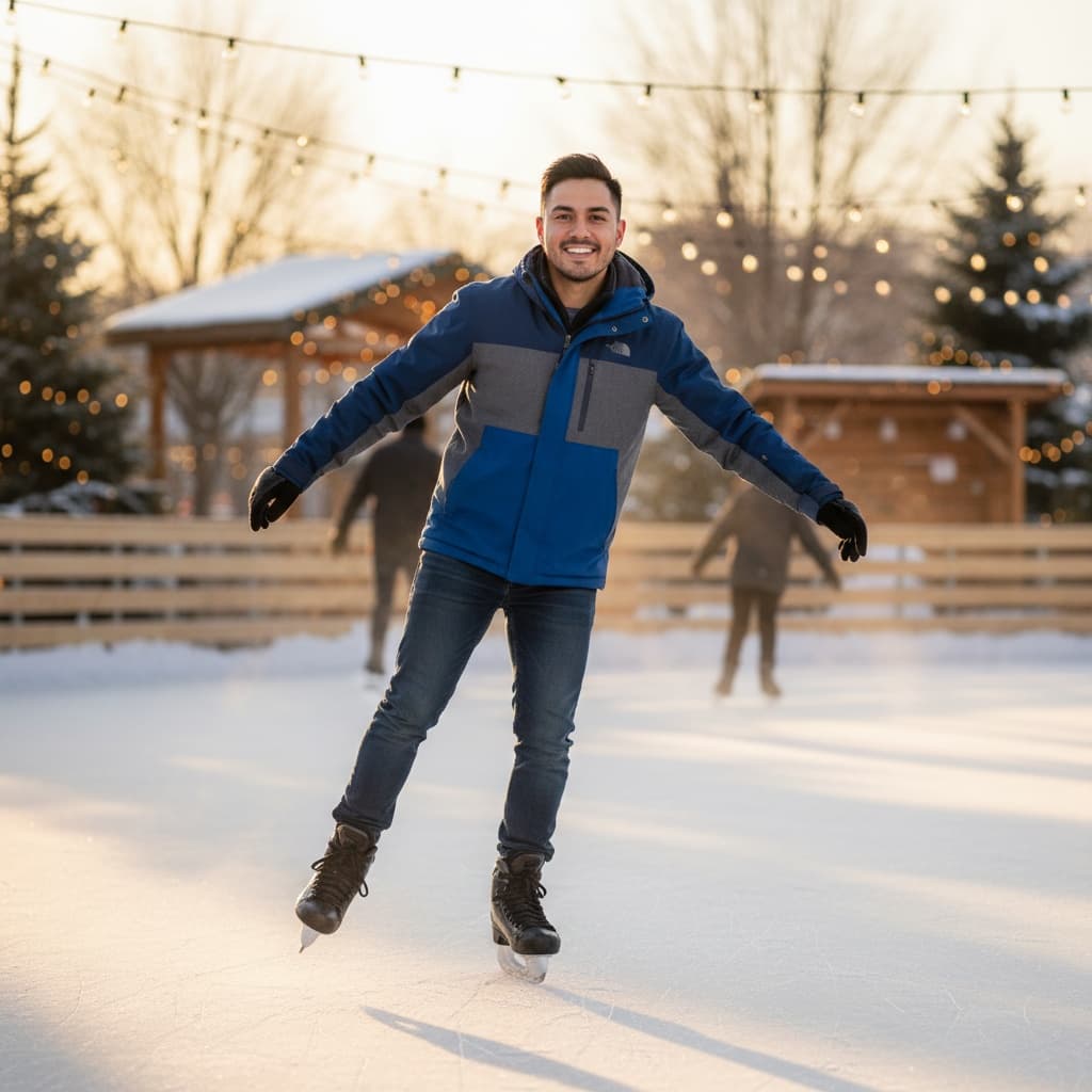petite latino man ice skating rink 45688125
