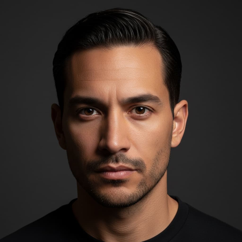 petite latino man serious editorial look 25177919