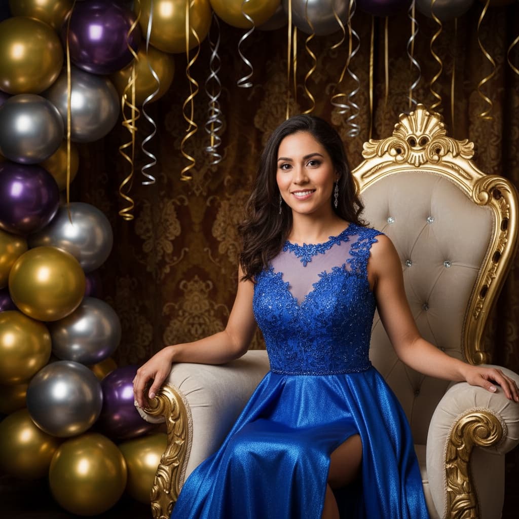 petite latino woman birthday throne chair 91631700