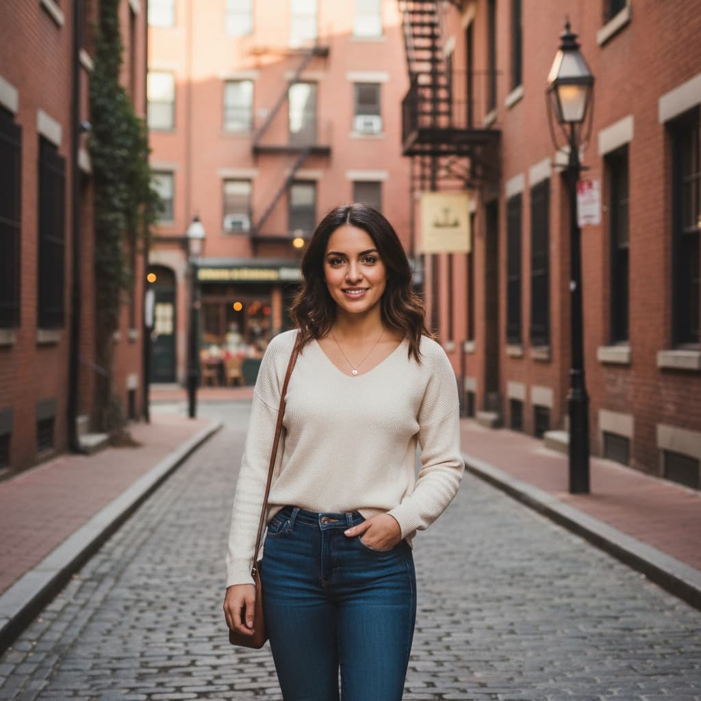 petite latino woman north end italian quarter 27812594