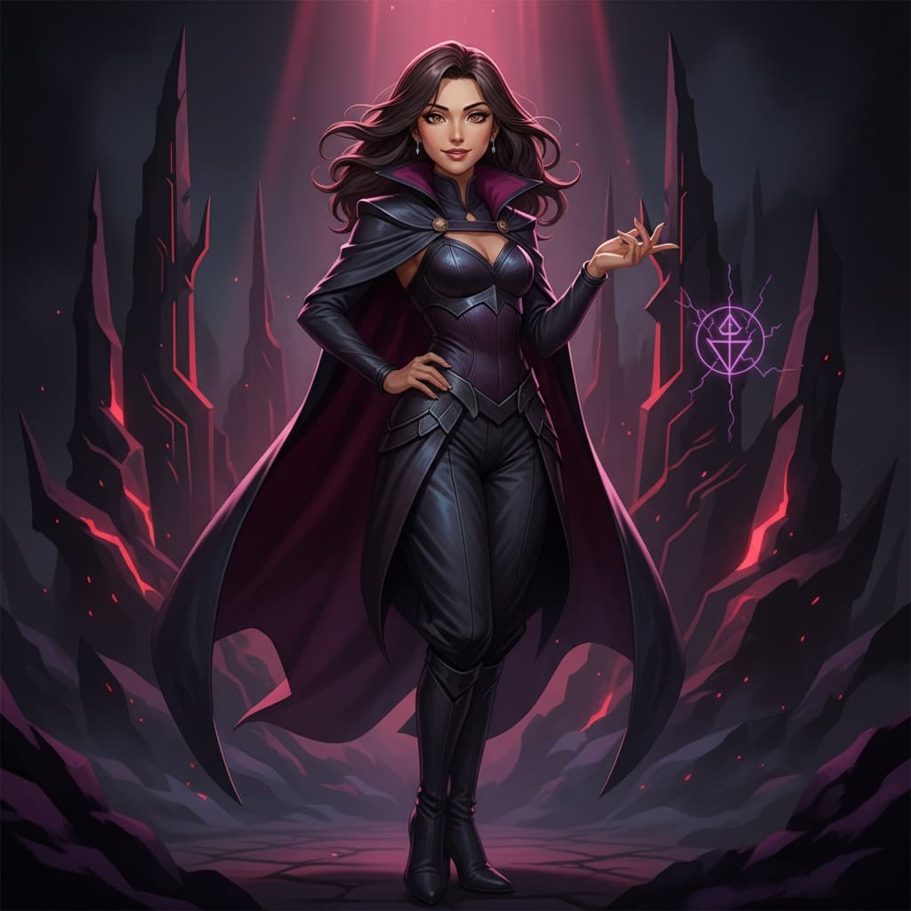 petite latino woman villain dramatic shadows 43478590