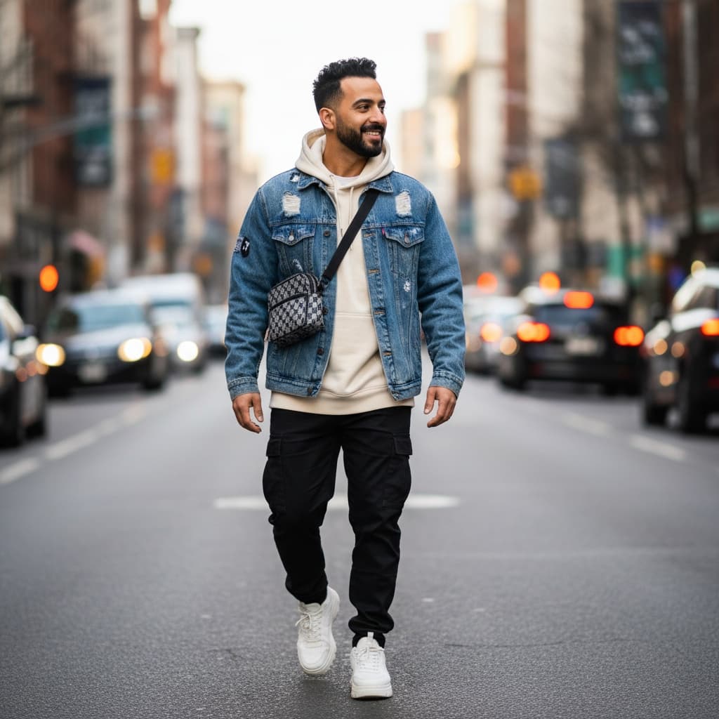 petite middle_eastern man urban city street style 10395398