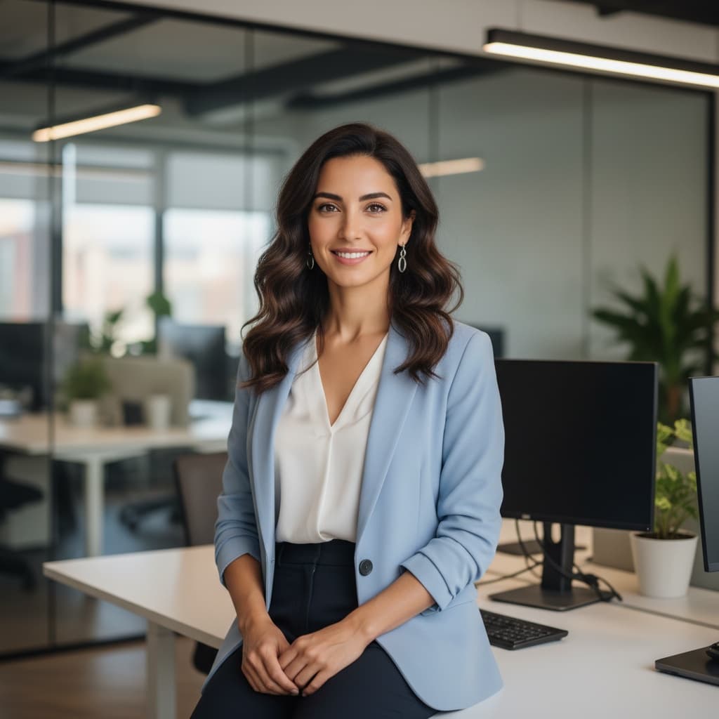 petite middle_eastern woman tech office environment 36367326