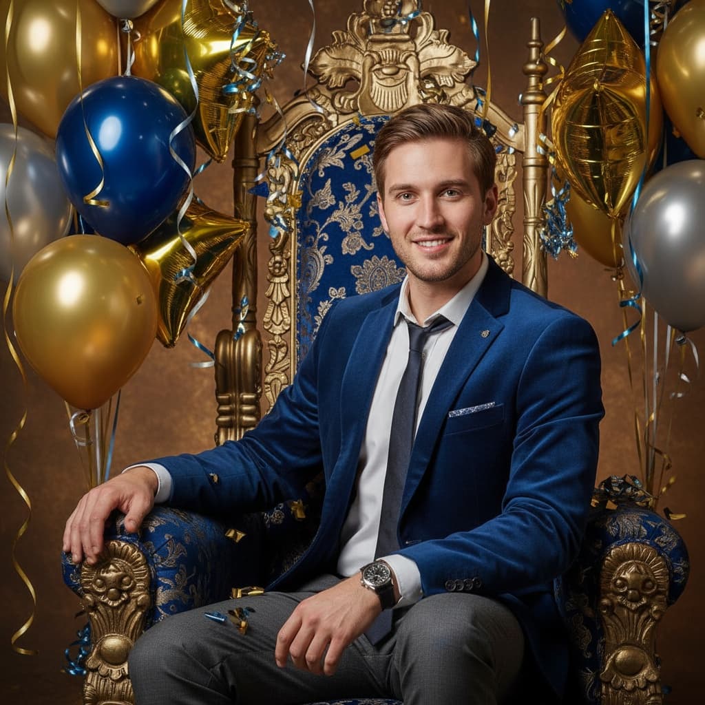 petite white man birthday throne chair 30529819