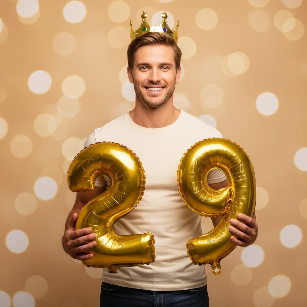 petite white man golden birthday crown 72580799
