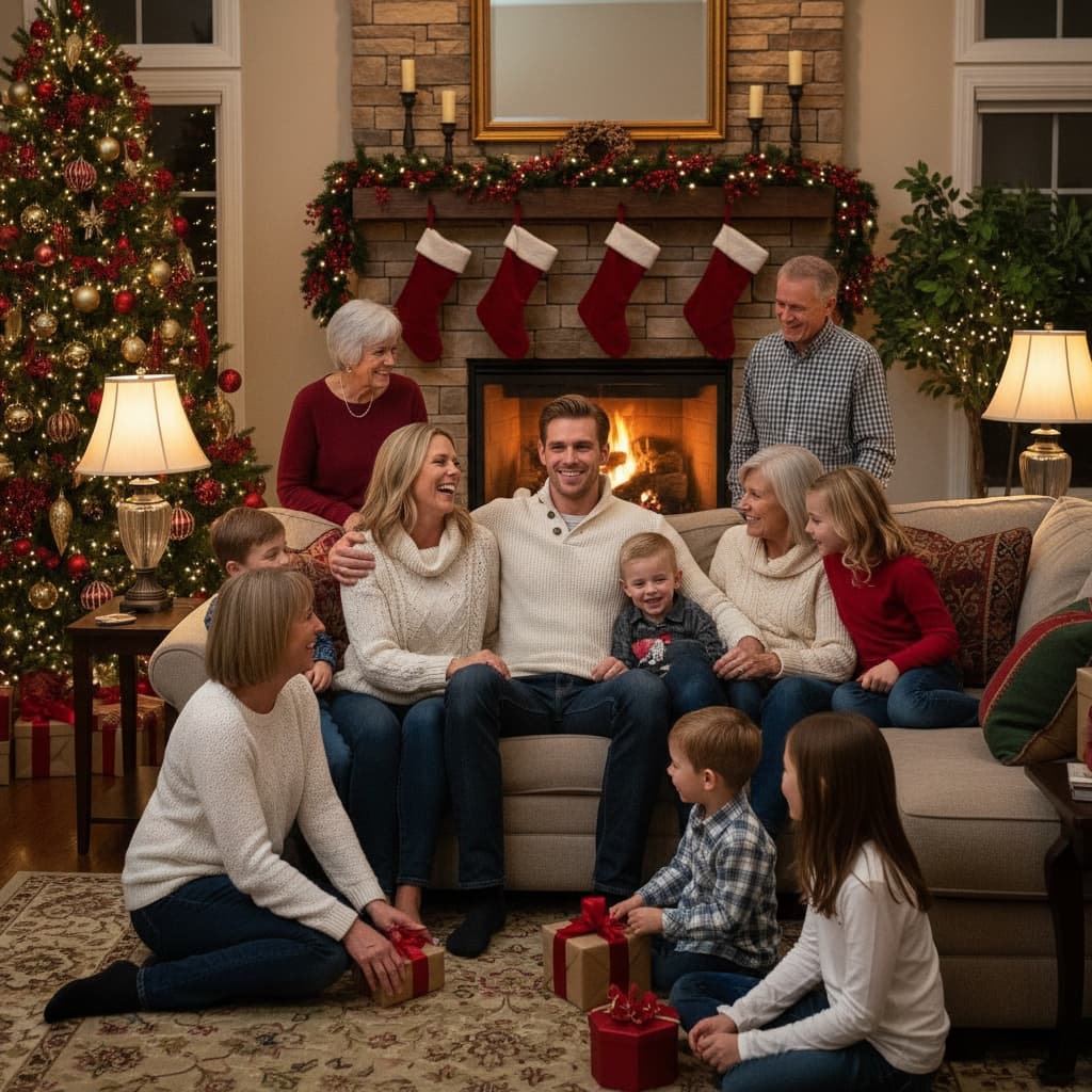 petite white man holiday living room 88887539