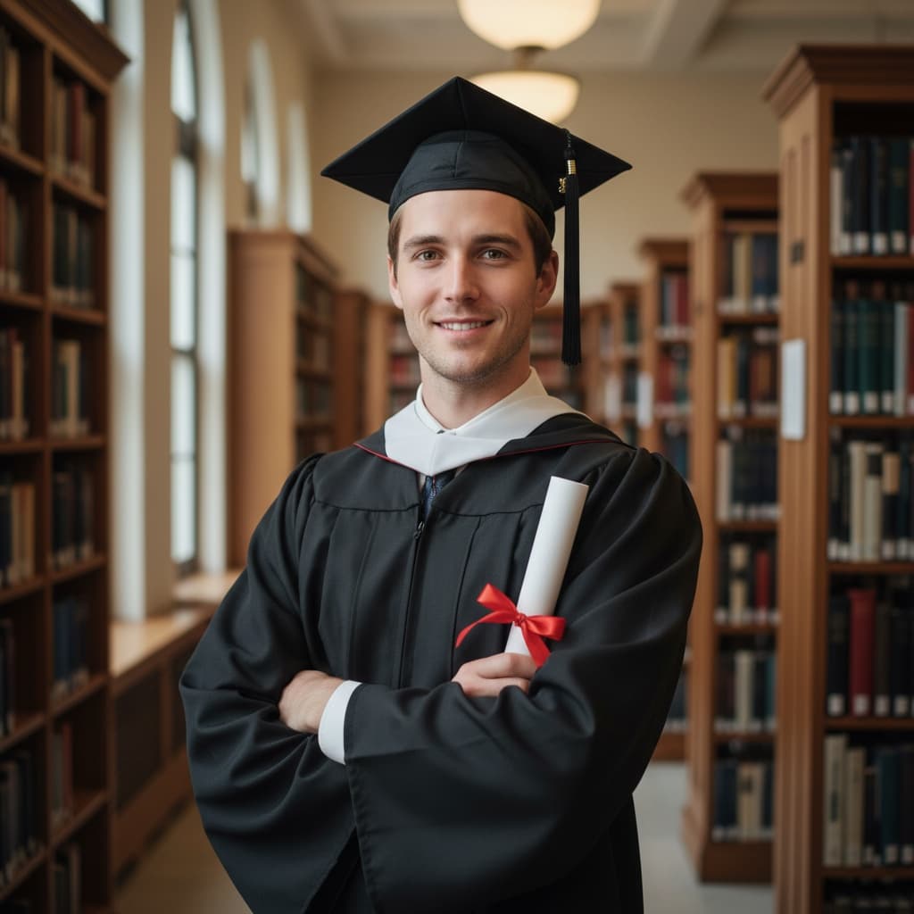 petite white man library academic setting 33650240