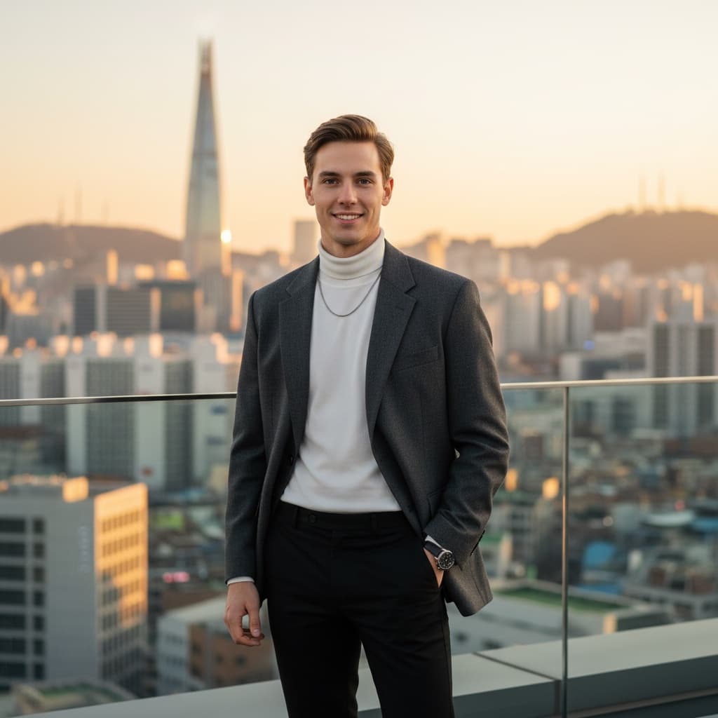 petite white man lotte tower skyline rooftop 47759200