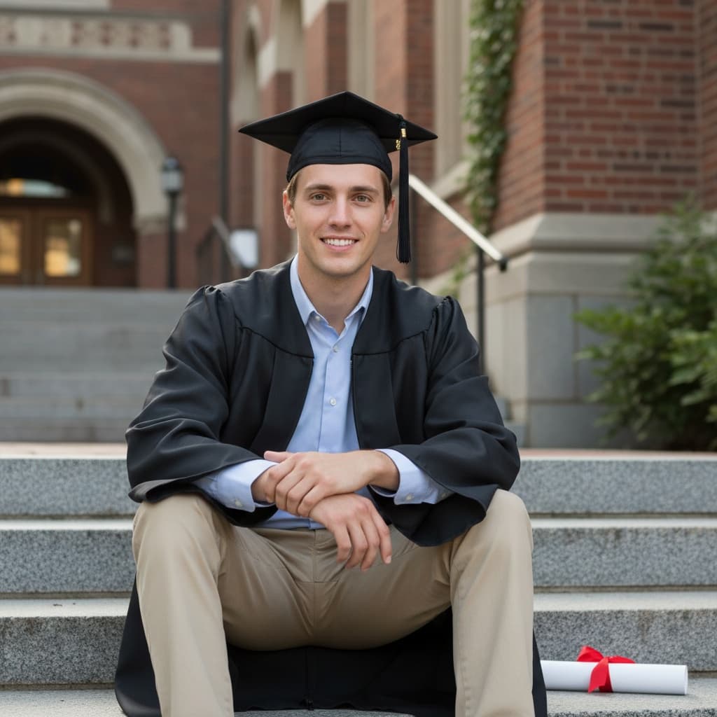petite white man stairs contemplative achievement 36094967