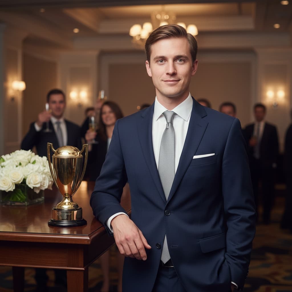 petite white man trophy table display 69442430