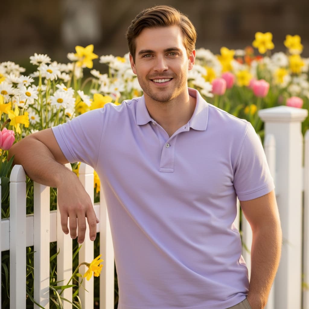 petite white man white picket fence spring 56247930