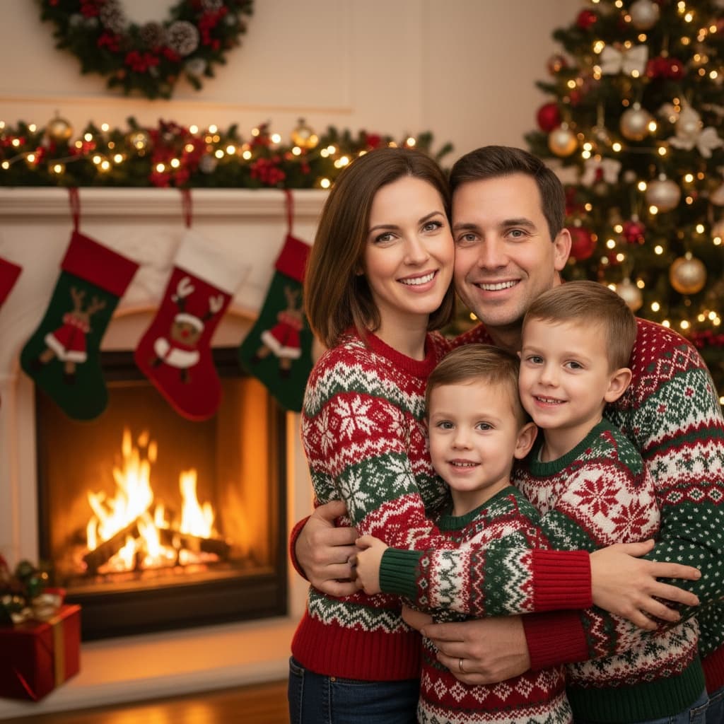 petite white woman cozy fireplace gathering 23830778