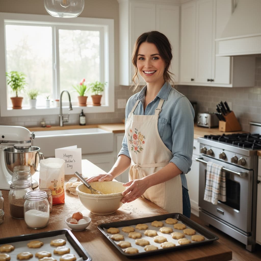 petite white woman kitchen baking scene 28799198