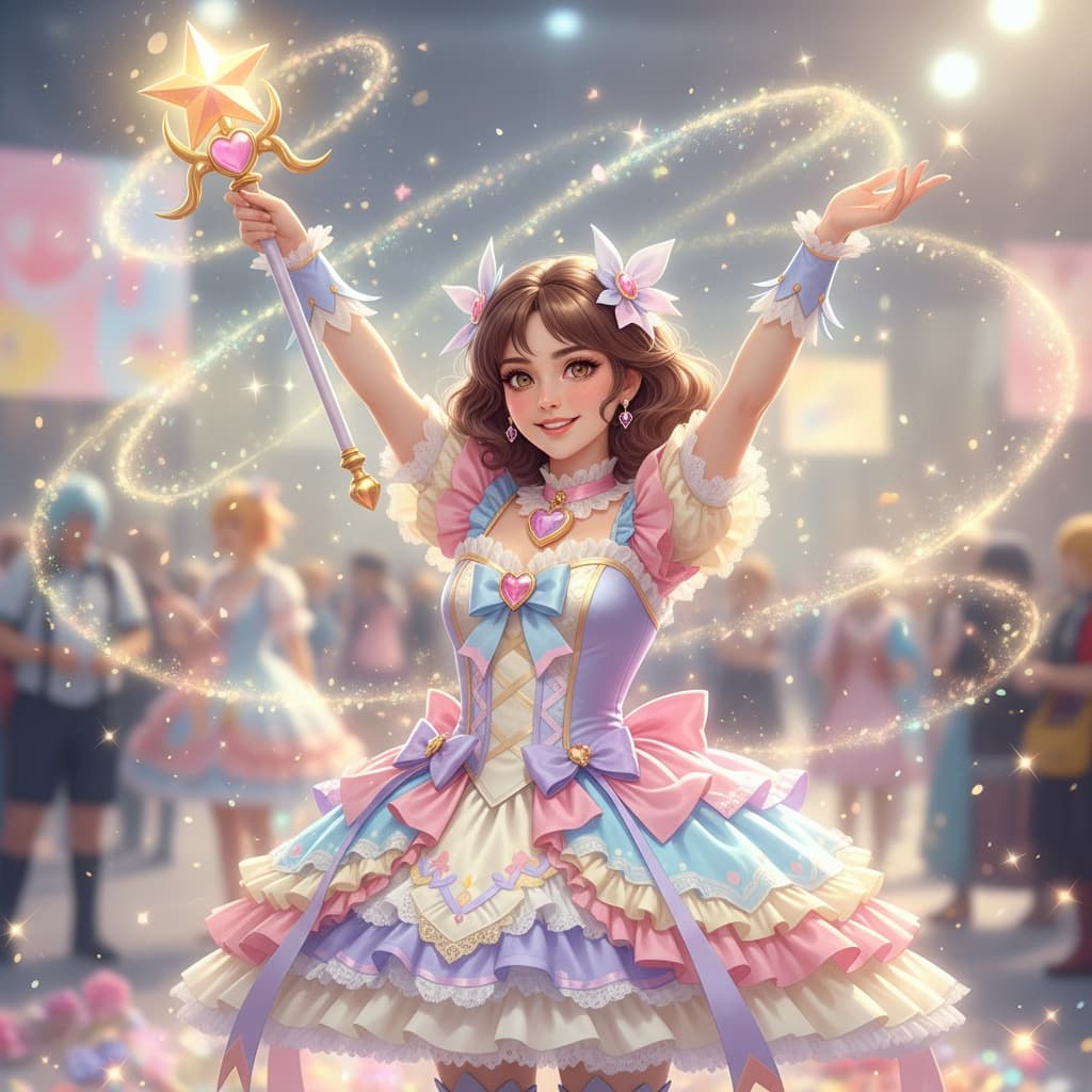 petite white woman magical girl transformation 86116417
