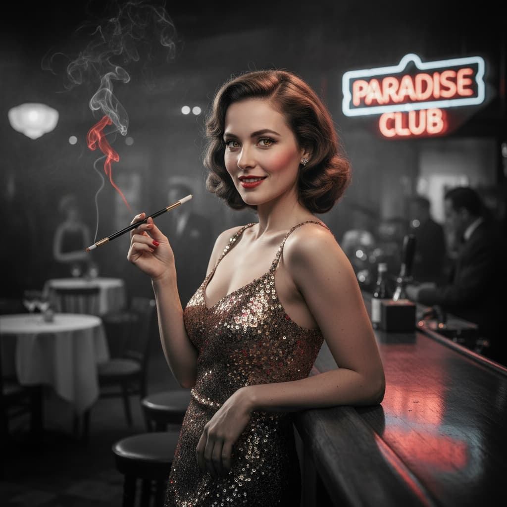 petite white woman noir nightclub scene 71653845