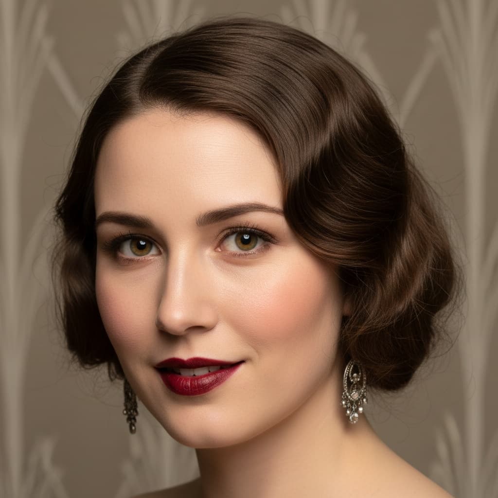 petite white woman roaring twenties headshot 79902727