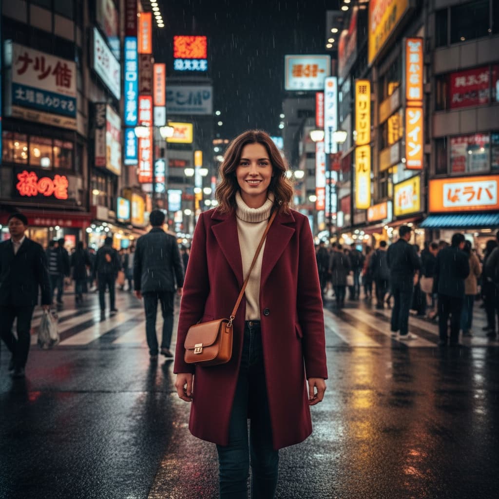 petite white woman shinjuku night street level 11721476