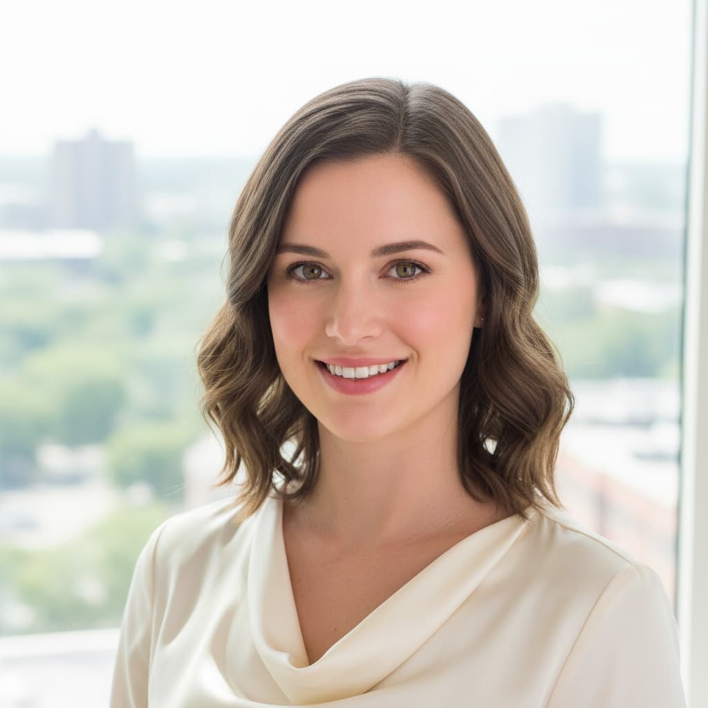 petite white woman window natural light headshot 29028553