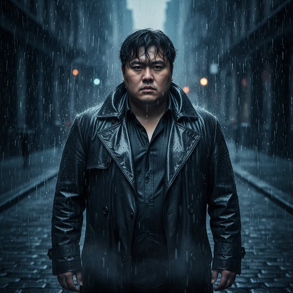 plus_size asian man rain dramatic exterior 72474887