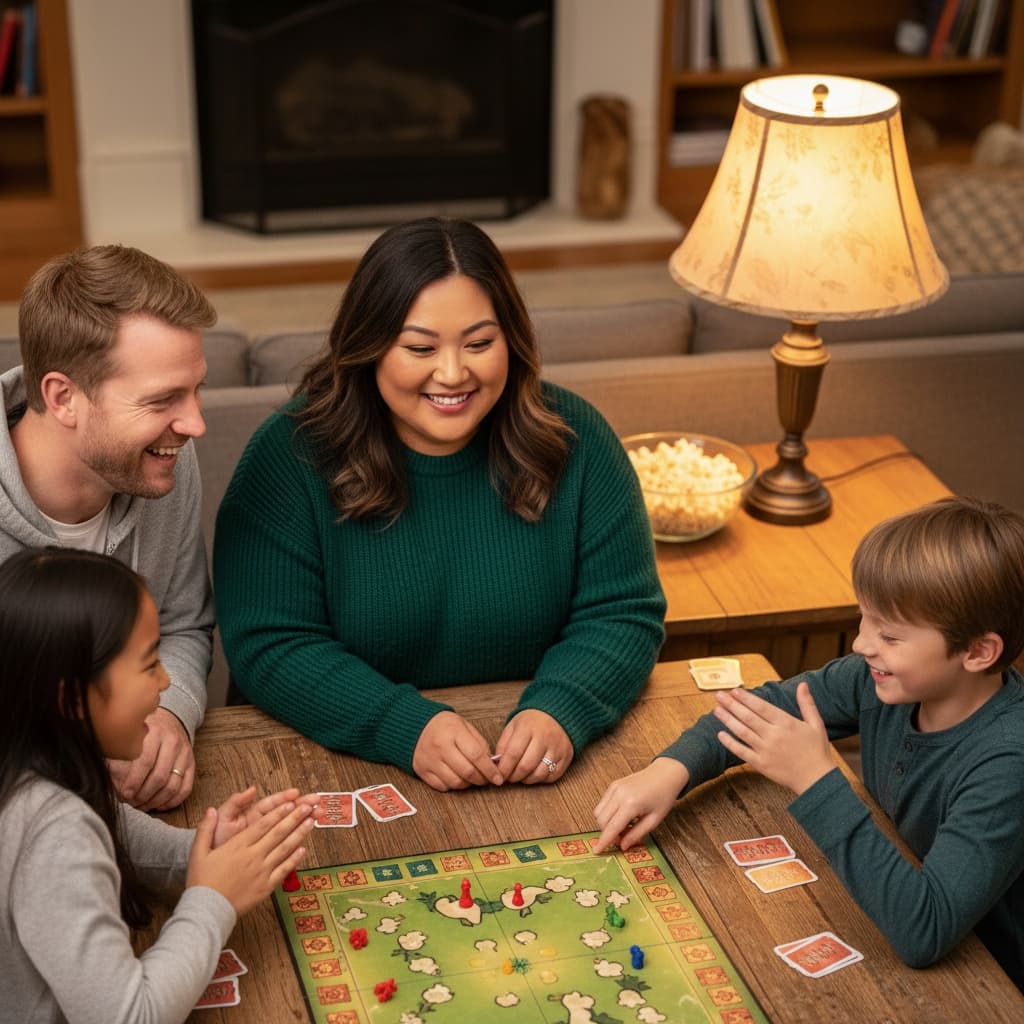 plus_size asian woman game night playing 49182669