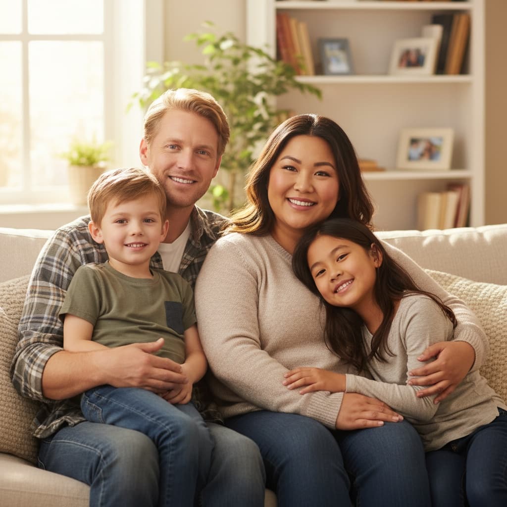 plus_size asian woman living room couch portrait 90804466