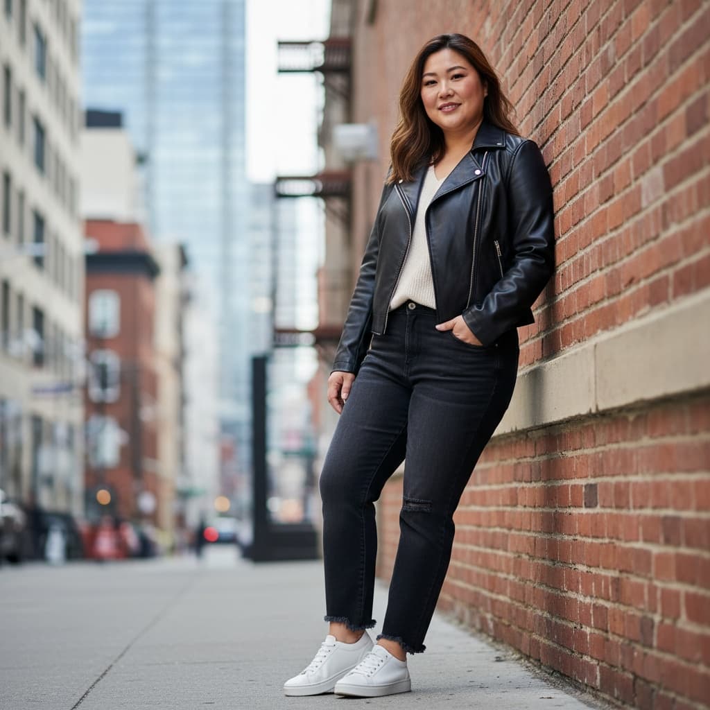 plus_size asian woman urban street style casual 25757167