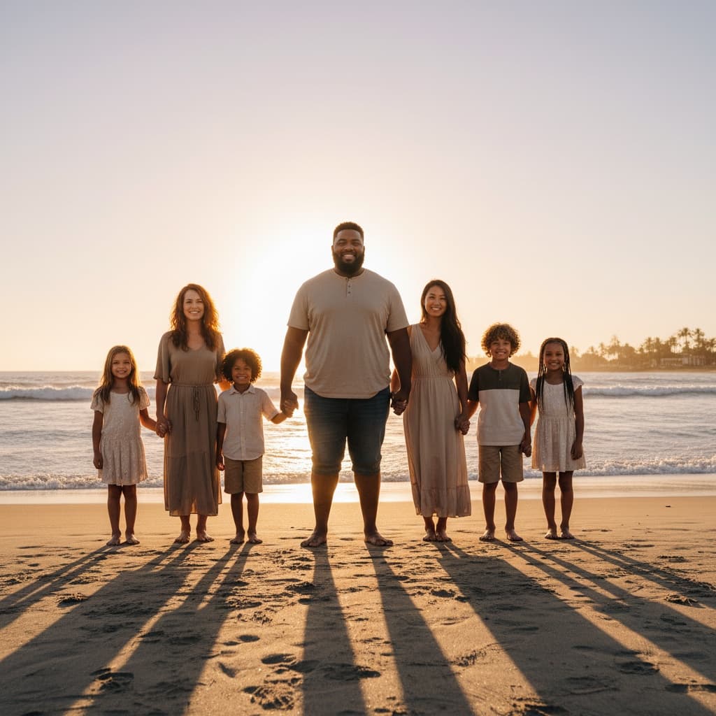 plus_size black man beach sunset silhouette 18045388