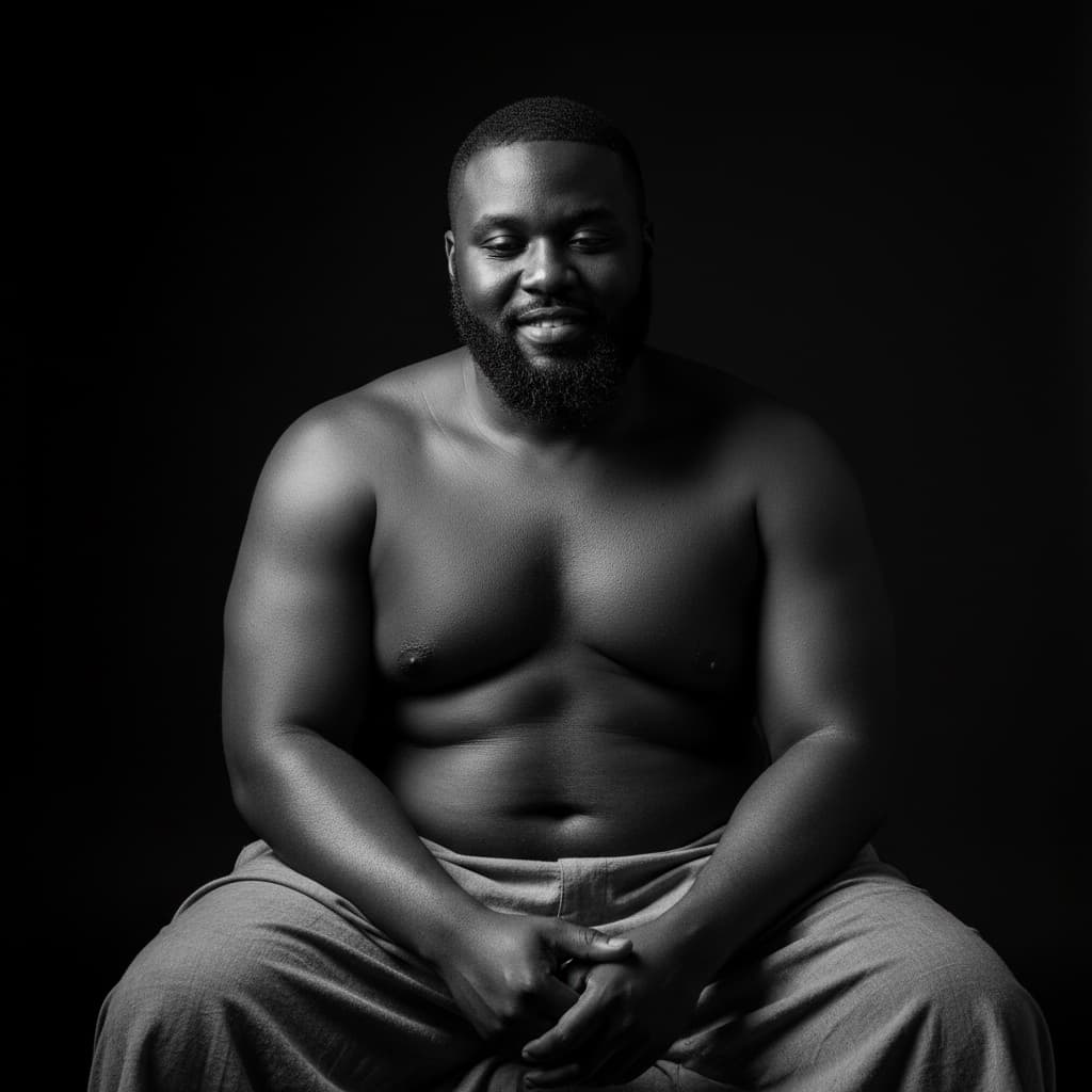 plus_size black man classical chiaroscuro portrait 10349290