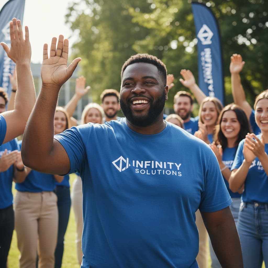 plus_size black man group celebration high five 41106628